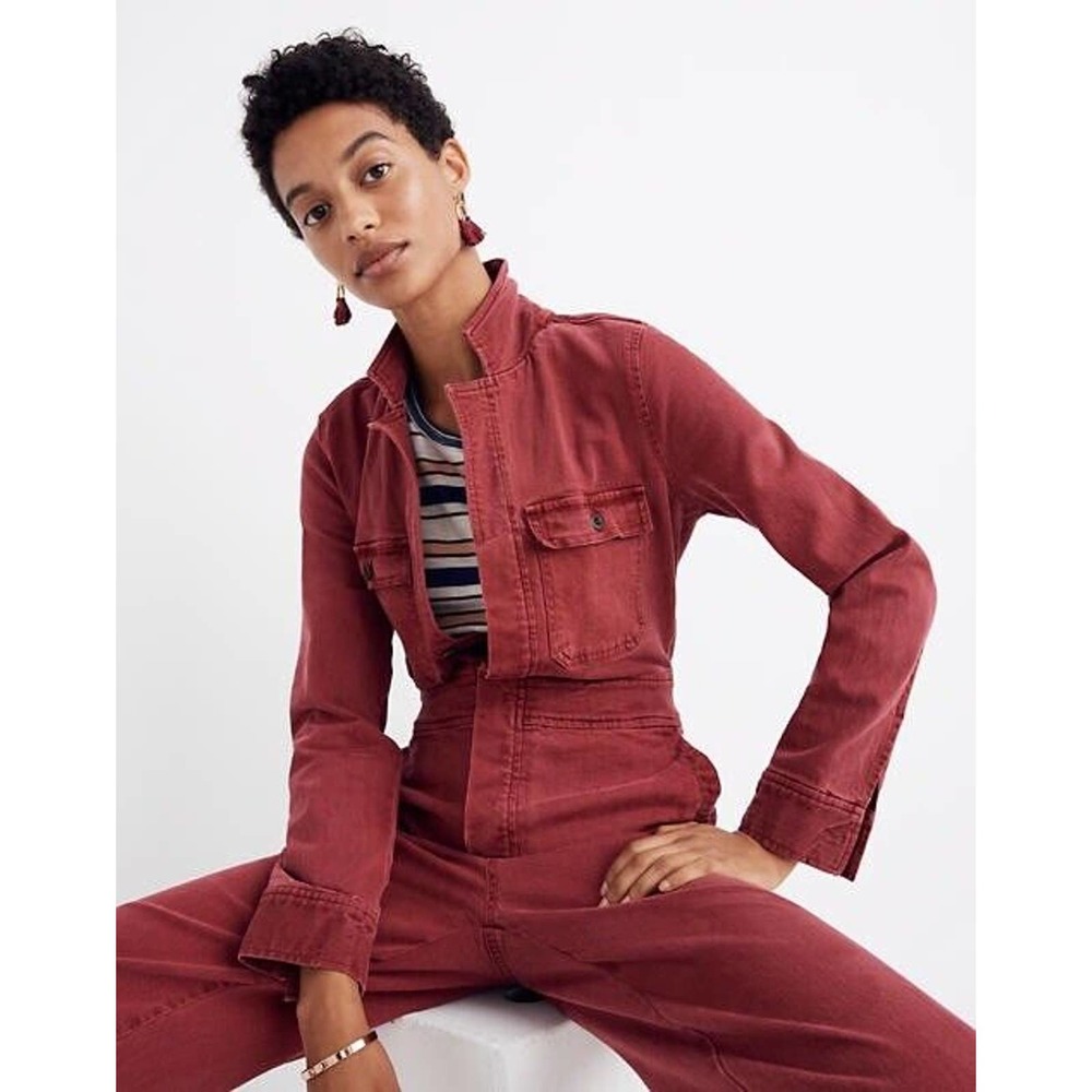 Madewell Women's Denim Garment-Dyed Denim Slim Coverall Jumpsuit - Size 00